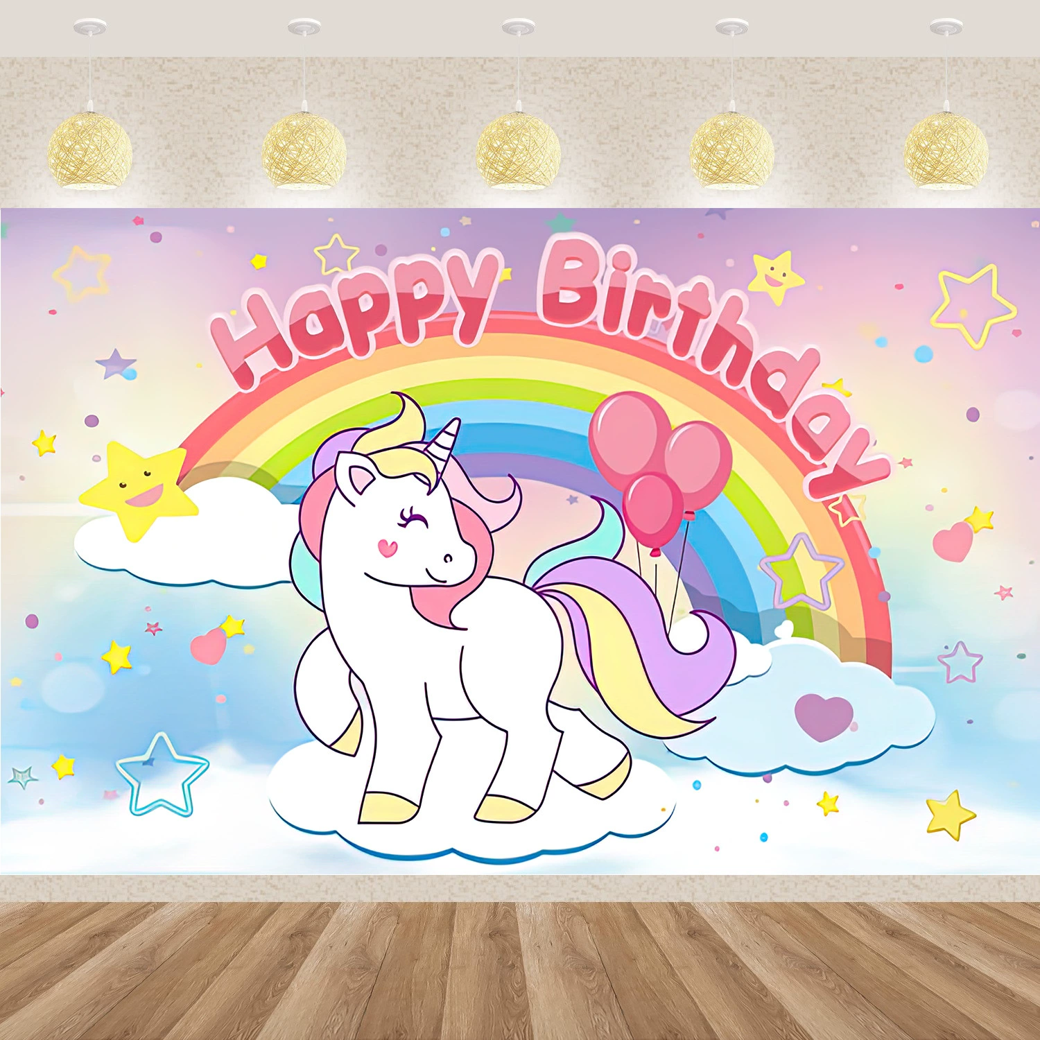 Трансграничный Amazon новый Радужный единорог фон ткань детский день рождения фон ткань фон для фотосъемки