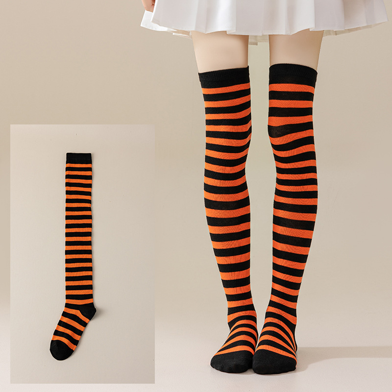 Calcetines Largos Bucaneras a Rayas para Mujer de Poliéster y Spandex, Absorción del Sudor, para Cosplay image 47