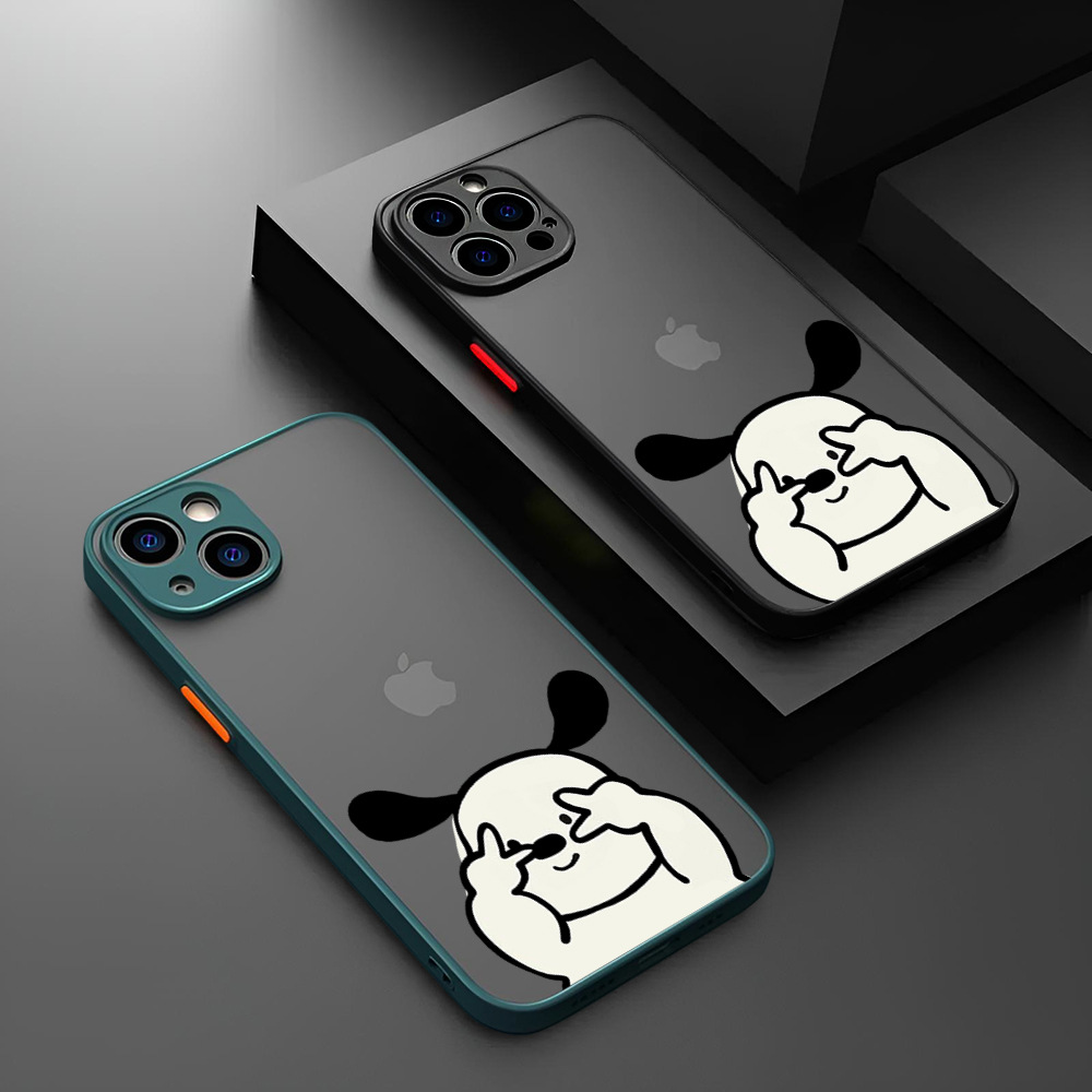 可爱比耶小狗iPhone16promax黑色手机壳苹果17pro防摔air保护套14