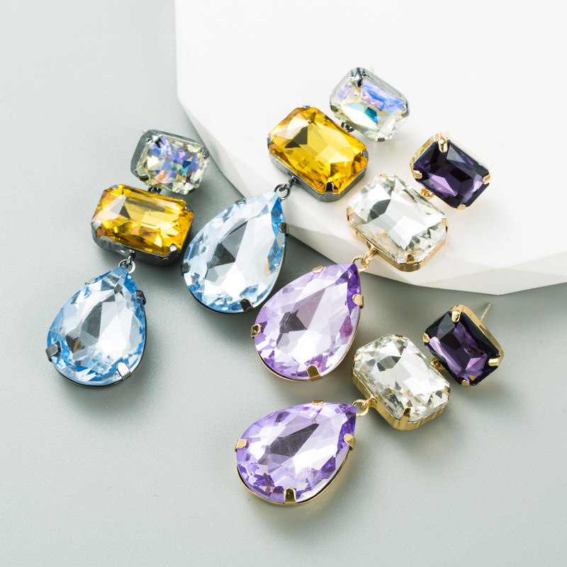 Earrings Classification 1 Pair Fashion Geometric Alloy Rhinestones Earrings