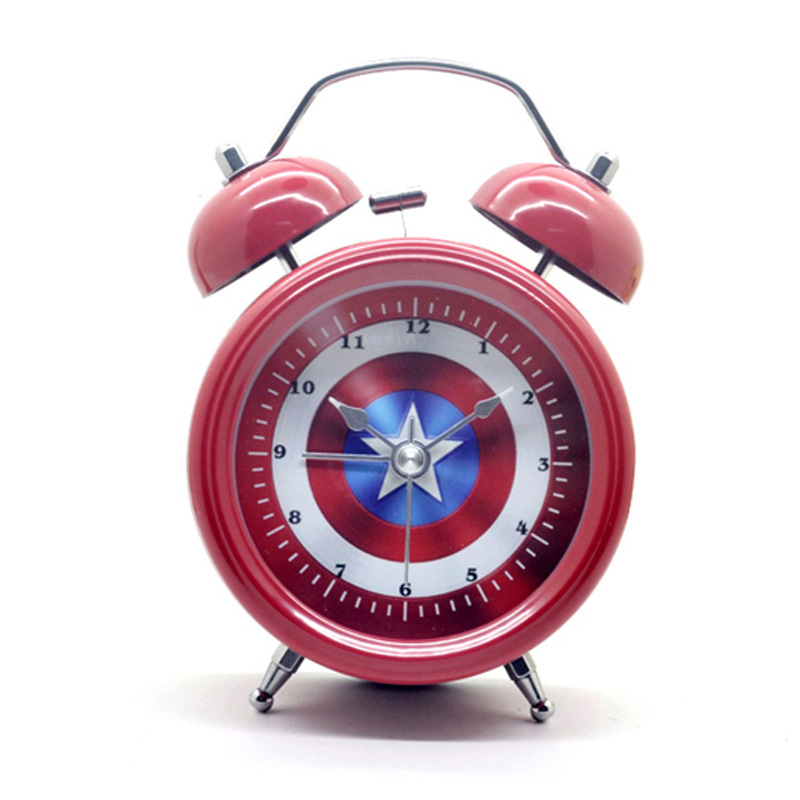 新款3寸打铃钟 带灯静音闹钟 大铃声复古钟 卡通时钟|ms