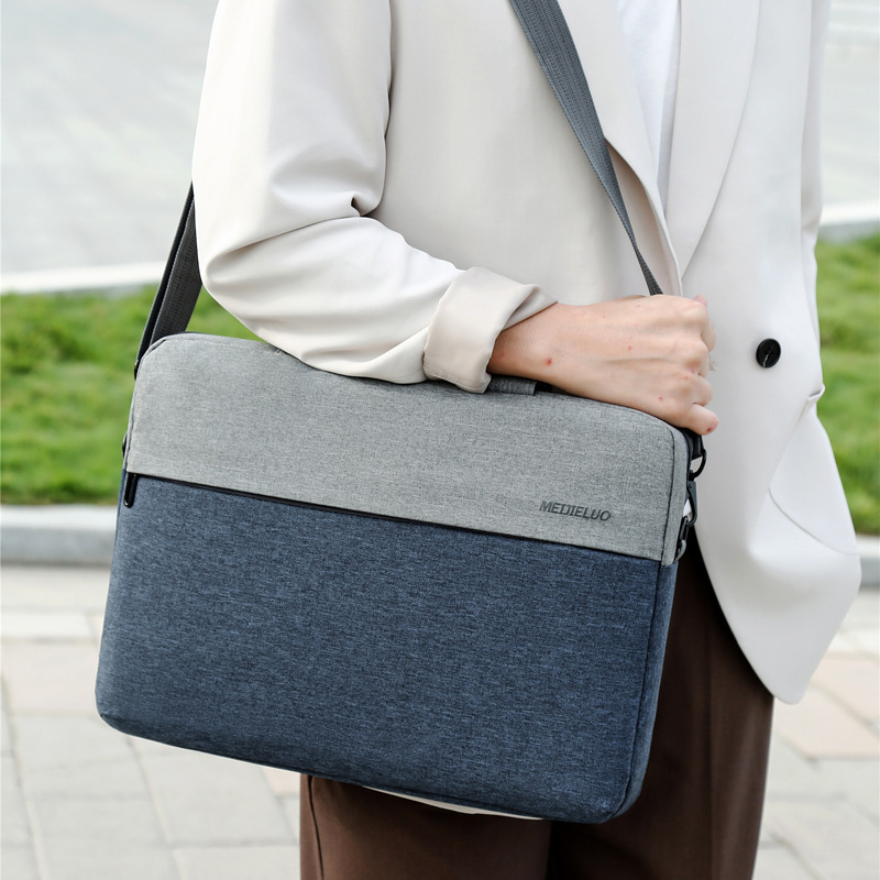 New business casual fashion student shoulder portable large capacity 15.6 inch laptop bag Oxford cloth