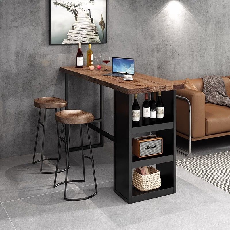 Solid Wood Bar Table Home Partition Small Storage Cabinet Wine Cabinet Small Apartment Long Table Kitchen Wall Bar Table and Chairs