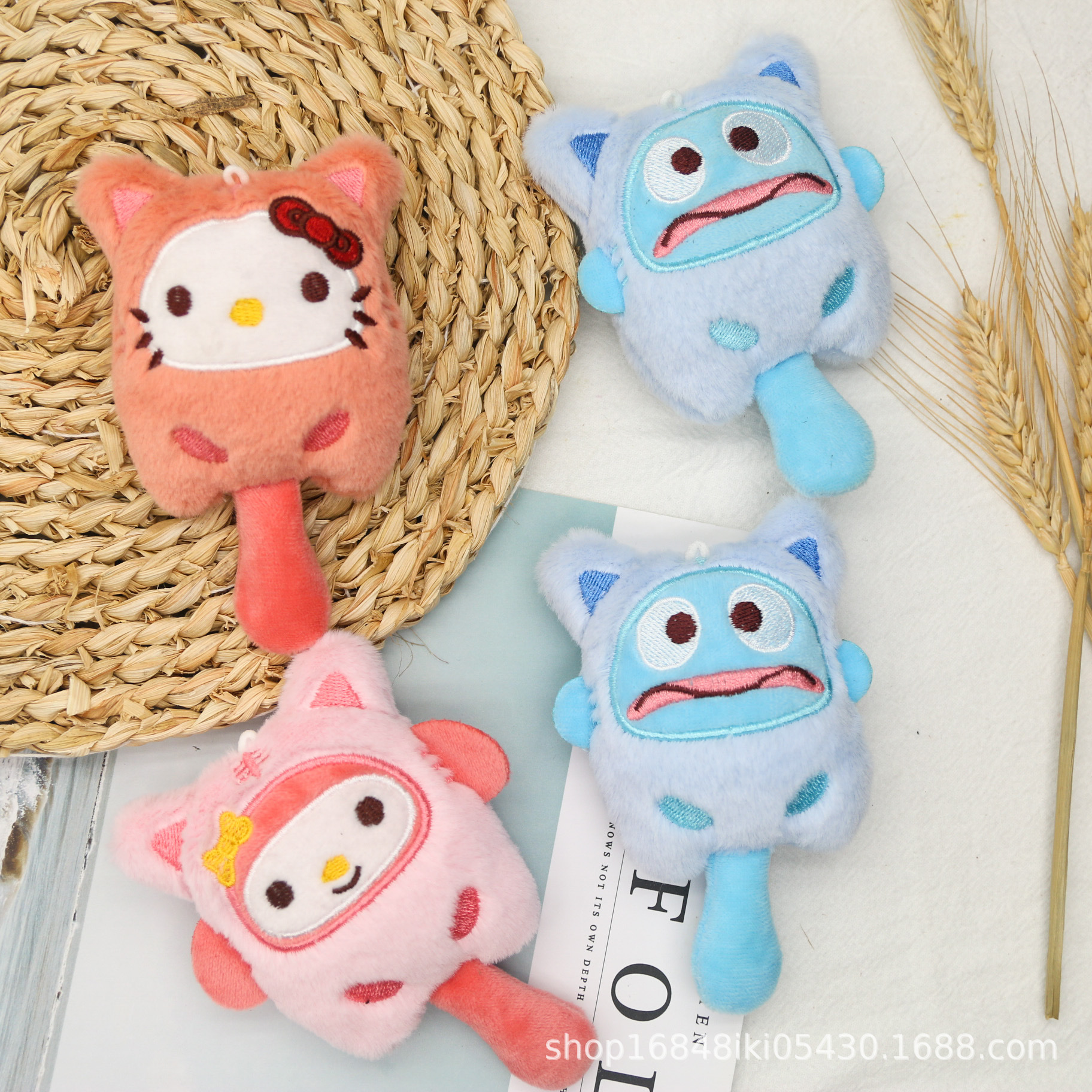 Yuugui perro lindo muñeca sanliou juguete de peluche coolomi colgante agarrar máquina muñeca pequeña adornos clave