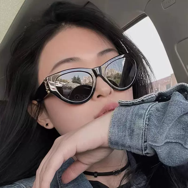 新款欧美时尚猫眼墨镜女小红书同款辣妹街拍高级感太阳镜这样眼镜