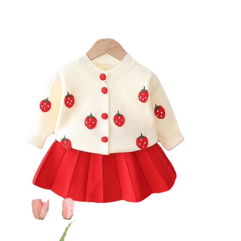 Girl's Autumn/Winter Dress Sweater Set One Year Old Children's Infant and Toddler Clothing Autumn Fashion New_voghion.com