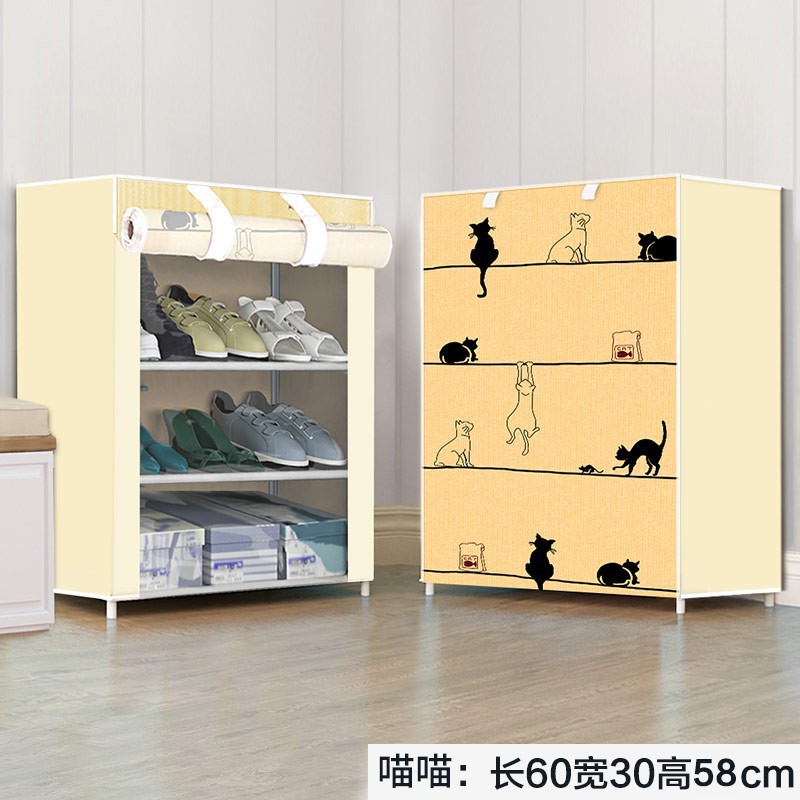 Estante de zapatos simple multicapa de ahorro de espacio económico a prueba de polvo doméstico almacenamiento de zapatos gabinete interior simple en la puerta del dormitorio