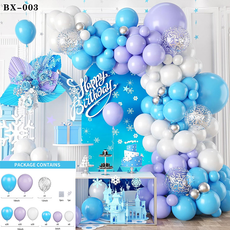 Frozen azul tema cumpleaños decoración globo traje princesa niña niños años de edad decoración escena diseño