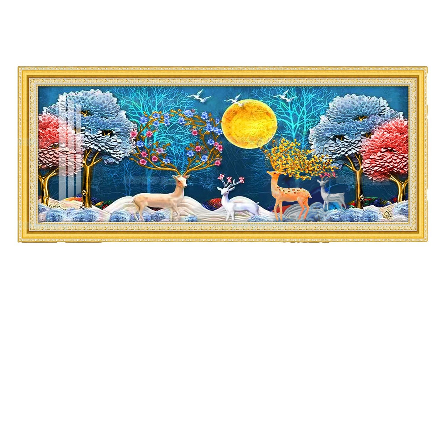 Productos genuinos Mona Lisa Royal Cruz puntada ELK acompañado nuevo simple rico ciervos Sala pintura decorativa hilo bordado image 5