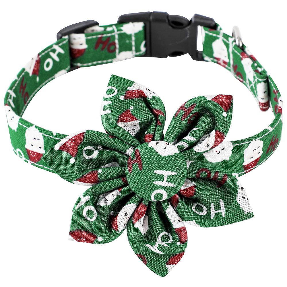 Nuevo algodón transfronterizo de nieve de Navidad collar de mascota arco desmontable collar de corbata de mascota collar de perro