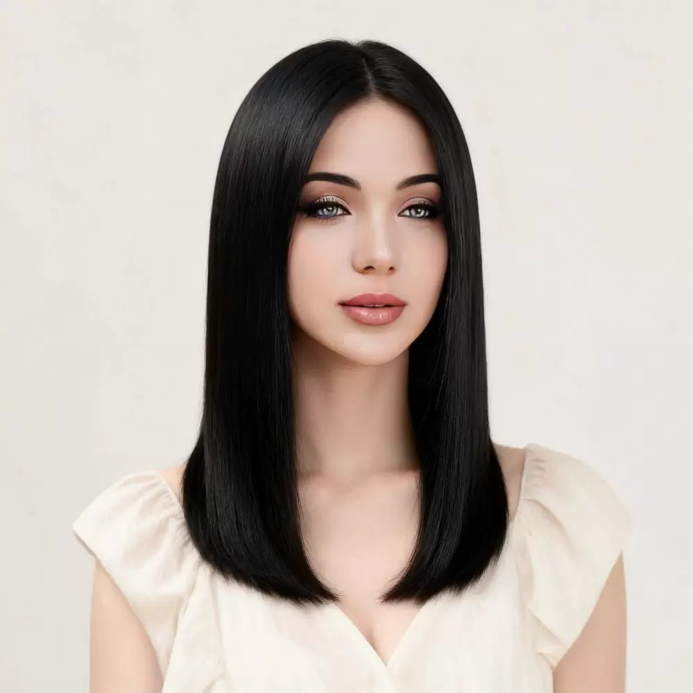 速卖通跨境假发女中分中长发增加假发量仿真发全头套假发厂家直销