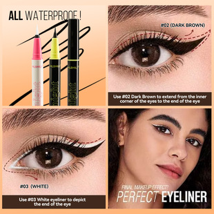 Cross-border New Color Eyeliner with Natural Color Bracing Makeup Waterproof and Smooth and Easy to Outline Eyeliner