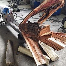 劈柴机电动液压电机刀具大型液压劈柴神器树根树墩劈木机15吨劈材
