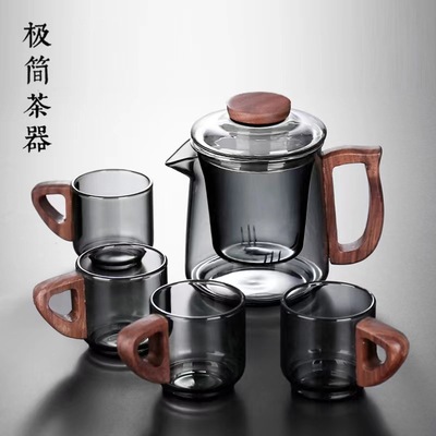 合欢一壶四杯茶壶家用玻璃耐高温沏煮茶器茶水壶茶具套装泡花茶器