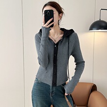 醉佳气质！简约无龄感！含羊毛高感连帽针织衫女早春季上衣