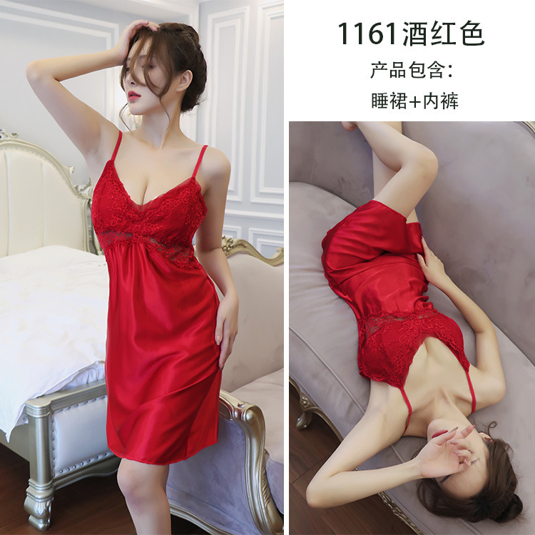 Noche larga lencería sexy popular correa camisón sexy pijamas de las mujeres tentación comercio exterior entrega transparente 1161