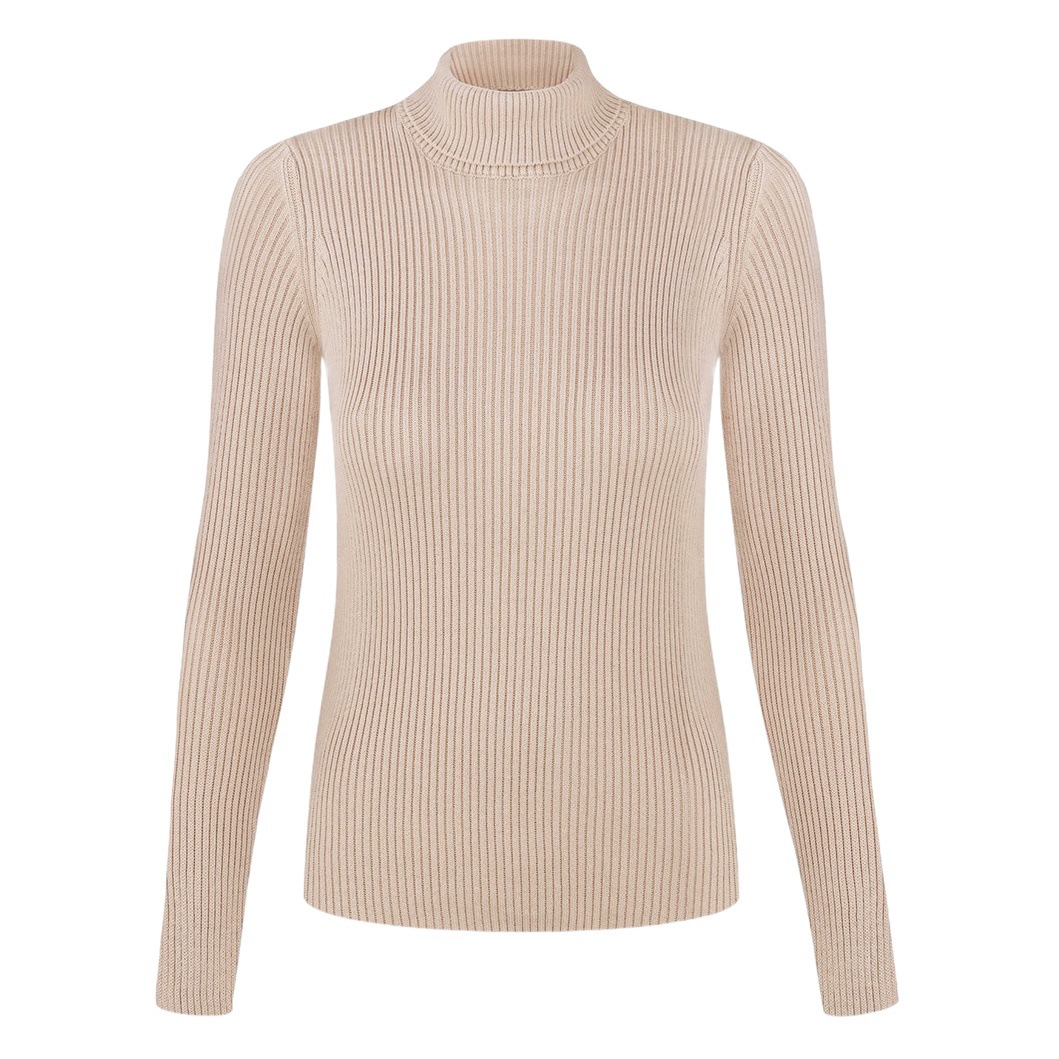 Suministro exclusivo transfronterizo de suéteres de cuello alto, camisetas de punto para otoño e invierno, jerseys ajustados de talla grande europeos y americanos con mangas largas.