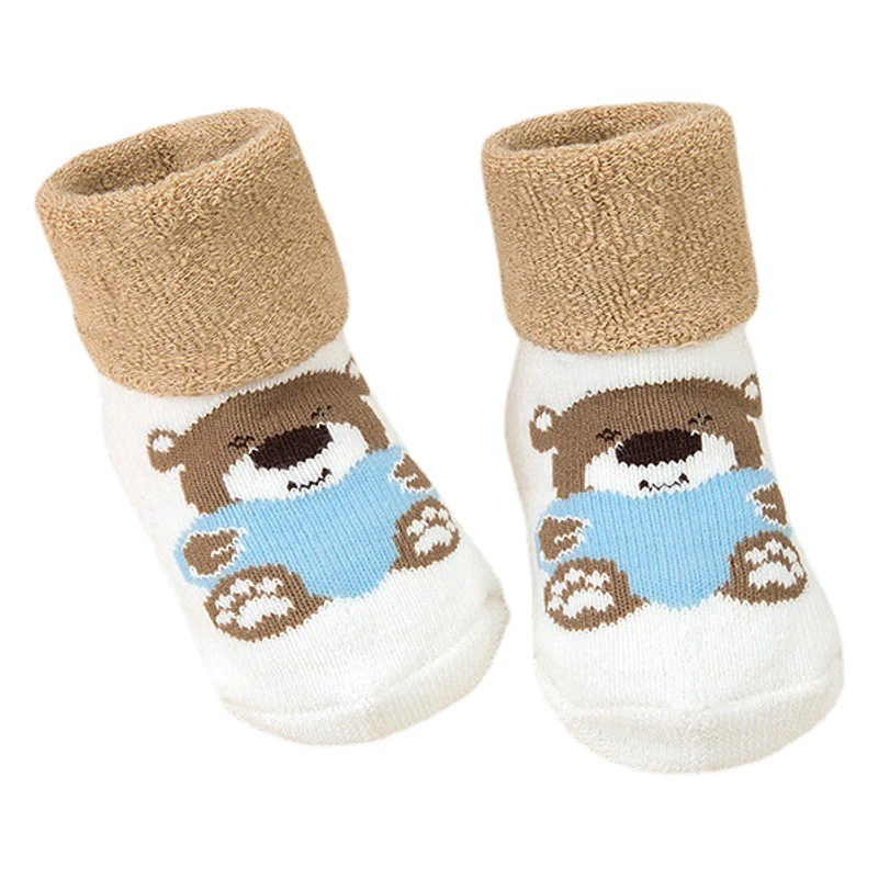 Корейские Детские Асимметричные махровые носки оптом, Мультяшные детские зимние толстые носки, хлопковые детские носки