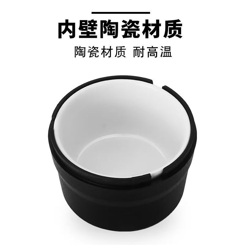 Car-Mounted Ashtray with Ceramic Liner, Led Light, Dual-Purpose Bracket for Air Vent, Creative Design, Can Be Hung