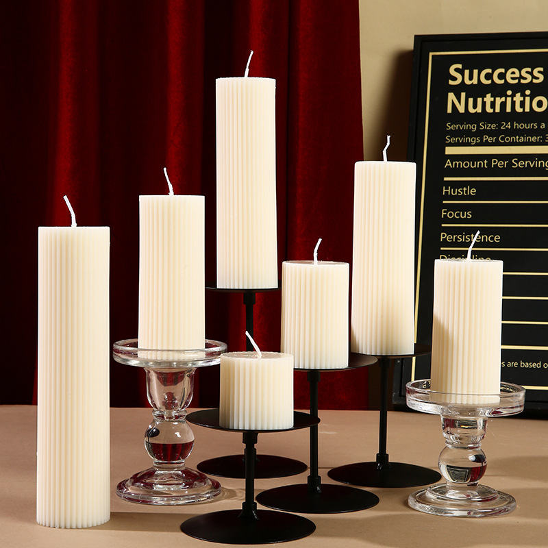 Velas de aromaterapia cilíndricas blancas de estilo ins, adornos creativos, cera de soja, ambiente, recuerdos, regalos navideños