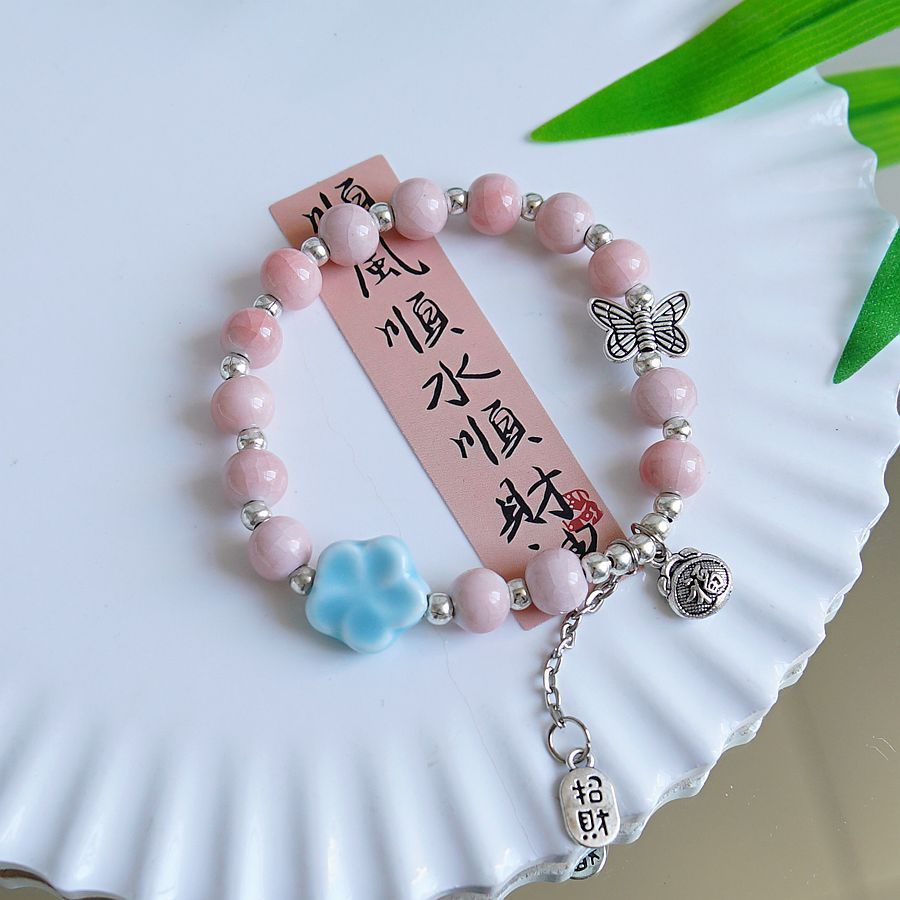 卸売景徳鎮セラミックブレスレット、色あせしない、女性のハイエンドの新しい中国風の多用途の国民風のジュエリーブレスレット