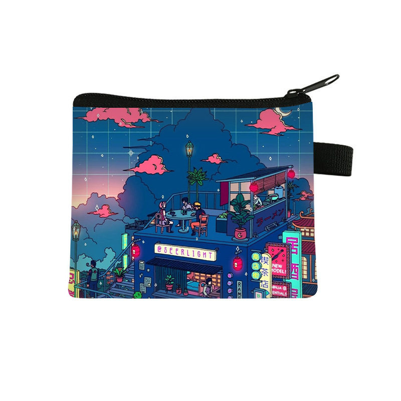 Nuevo Naruto niños monedero estudiante tendencia auricular moda bolsa de almacenamiento tendencia cremallera titular de la tarjeta al por mayor