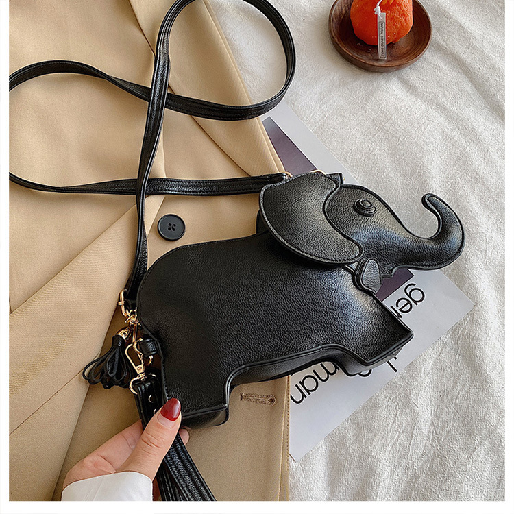 Women's Small Pu Leather Elephant Cute Zipper Crossbody Bag display picture 8
