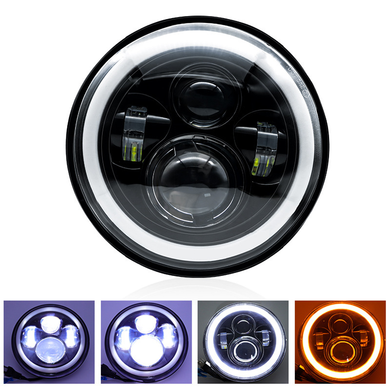 Wrangler 7-inch 60W 4-bead angel eye off-road vehicle headlight cross-border modification LED headlight for Harley motorcycle