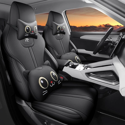 Special All-inclusive Seat Cover Four, Modelə uyğun (Original) oturacaq örtükləri - mysterious-black-cartoon-version-note-the-model-year-rear-half-pack