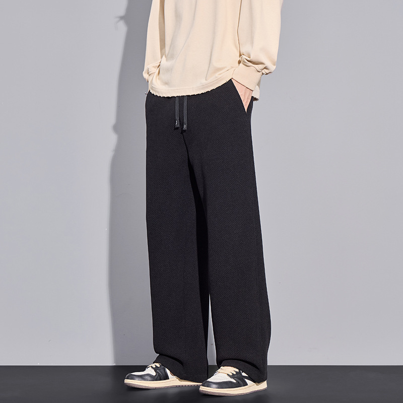 Pantalones rectos suaves y cálidos para la piel, pantalones casuales de otoño y invierno, nuevos pantalones de hombre a prueba de viento, pantalones de trabajo para hombres