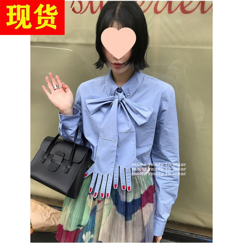 Mona 100 Cotton Preppy Style Age-Reducing Design Fashionable Elegant Niche Long-Sleeved Shirt for Small Women