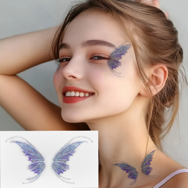 Ins Style Kidsren's Day Face Stickers Painted Face Summer Small Fresh Butterfly Tattoo Stickers Mini