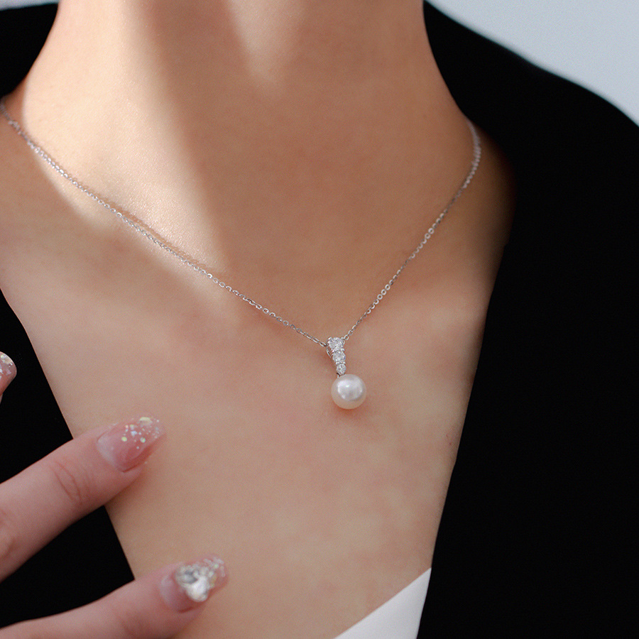 Colar elegante de pérolas e diamantes para mulher – joia de luxo_voghion.com
