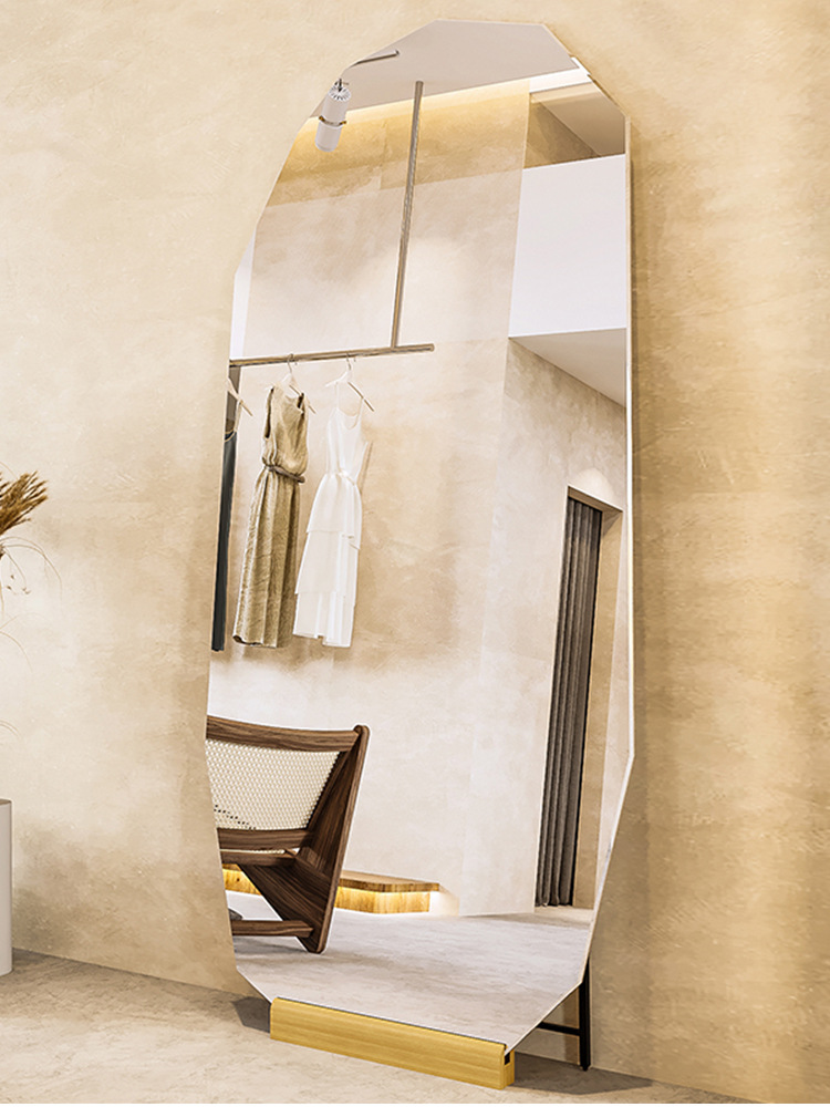 Espejo de vestir sin marco colgado en pared espejo de cuerpo entero espejo de prueba de vestir a prueba de explosiones portal de pared hogar colgado en pared espejo arqueado colgado en pared espejo de piso