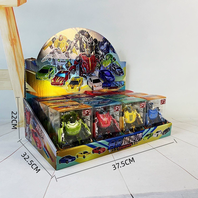 Набор трансформирующихся роботов-машин: полицейская машина, суперробот, 12 деталей в коробке