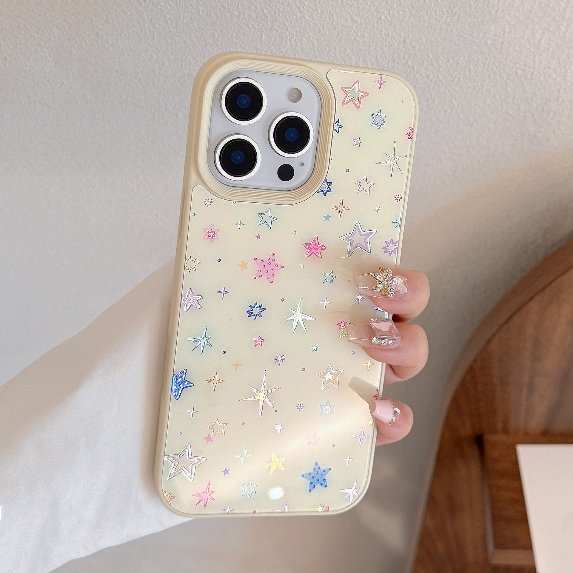 Protective Phone Case With Gilt Colorful Stars For Iphone Models_voghion.com