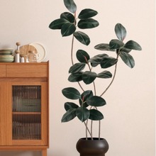 仿真黑金刚橡皮树绿植高端轻奢室内假树客厅大型落地植物装饰摆件