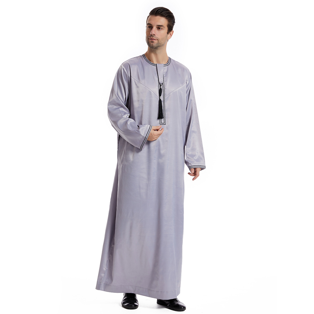 Pánské oblečení, pánská abája z Blízkého východu, jednoduchý muslimský kaftan_voghion.com