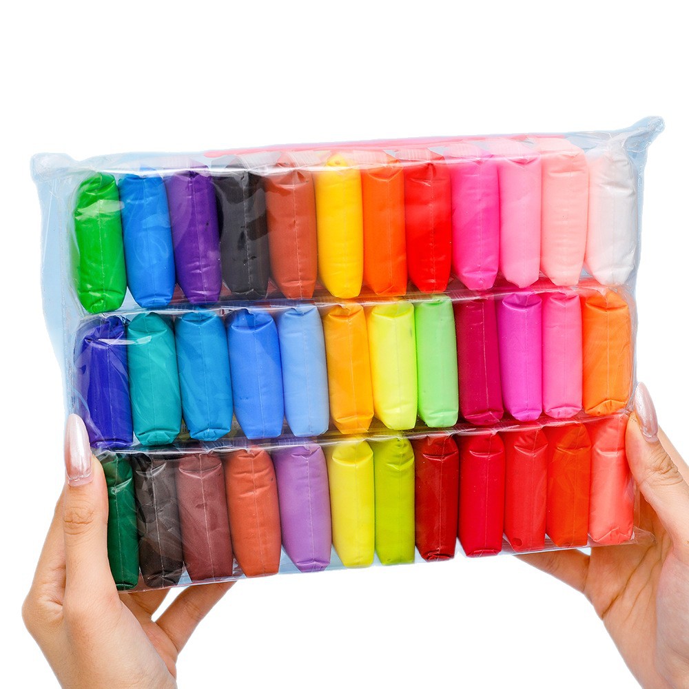 Niños de arcilla ultra ligera 12 colores 24 colores 36 color barro conjunto de jardín de infantes puzzle artesanal DIY arcilla de goma de plástico