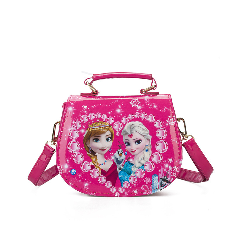 Niños bolsa de hielo princesa bolso de las niñas estilo coreano mochila princesa Elsa lindo hombro bolsa de mensajero al por mayor