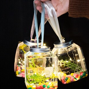 Yinghuan Fish Material Bubble Fish Bottle Ring Colored Stone Luminous Lamp Plastic Turtle Bottle Night Market Outdoor Stall