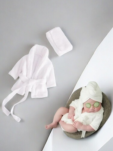 Cross-border spot newborn baby photo shoot robe clothing pajamas photo studio children's clothing bathrobe full moon photo