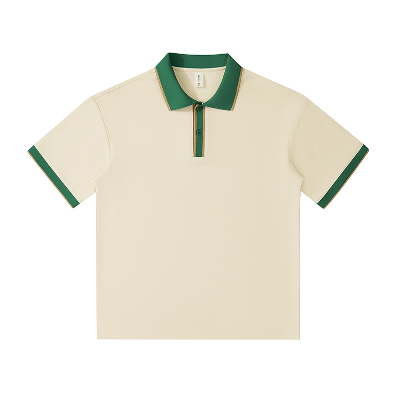 Semia cremallera marca de moda transfronteriza pesada escuela estilo europeo de manga corta camiseta de polo para hombres personalizada camiseta polo