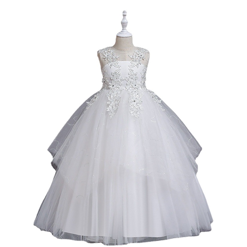 Vestido de niñas vestido de princesa de boda para niños vestido de gasa mullido vestido de primavera y verano para niños Amazon Ropa para niños europeos y americanos