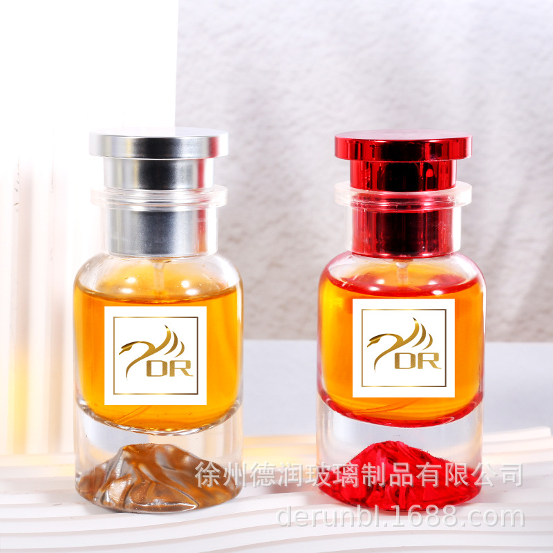 批发厚底30ml50ml100ml彩色火山底玻璃香水瓶分装瓶TF玻璃香水瓶