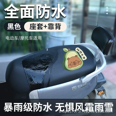 Electric car cushion, Exposure】Large Universal Size Waterproof and Sun-Proof - black-avocado-front-seat-backrest-two-piece-set