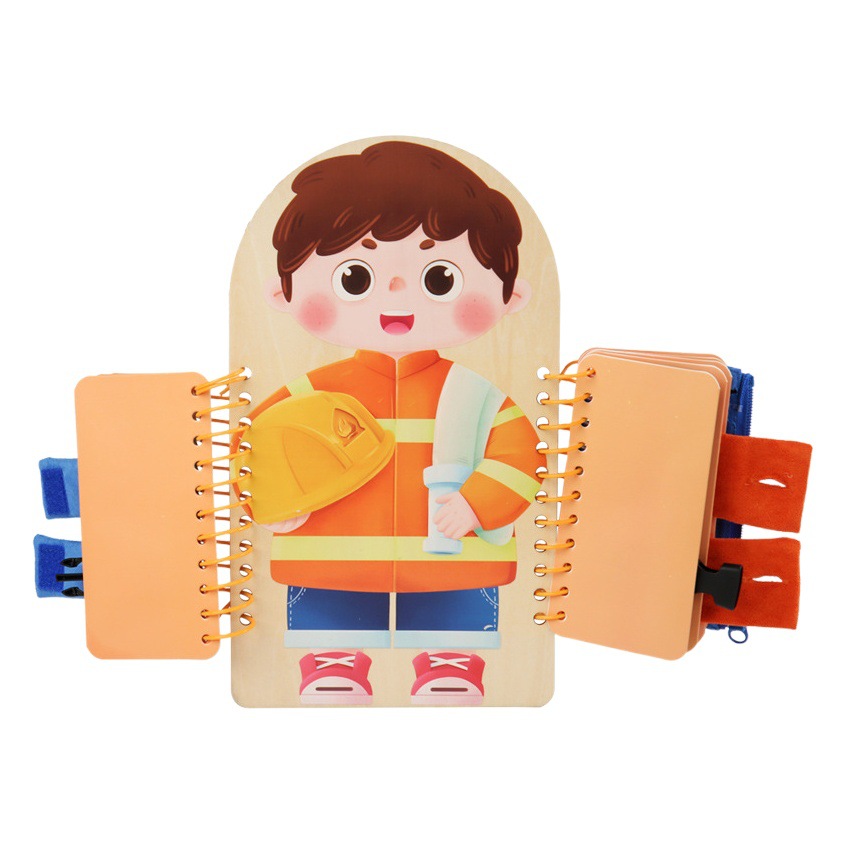 Tablero Montessori multicapa, juguete educativo, habilidades de vestir, madera, para niños