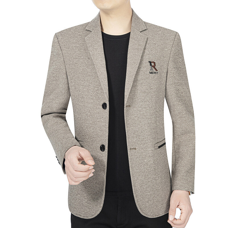 2025 Spring and Autumn Thin Suit Jackets Fashion Trendy Middle-Aged Men's Casual Slim Business Casual Suits for Men