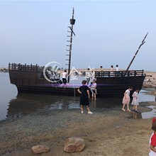 木船景观船大型室外装饰船帆船海盗船仿古战船郑和宝船商场餐饮船