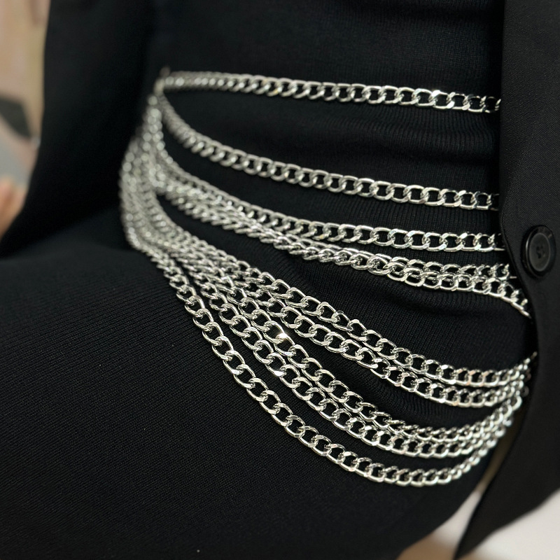 Sweet Solid Color Alloy Chain Women's Waist Chain 1 Piece display picture 4